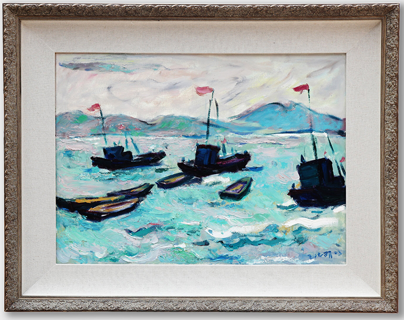布面油画《船•威海》.jpg