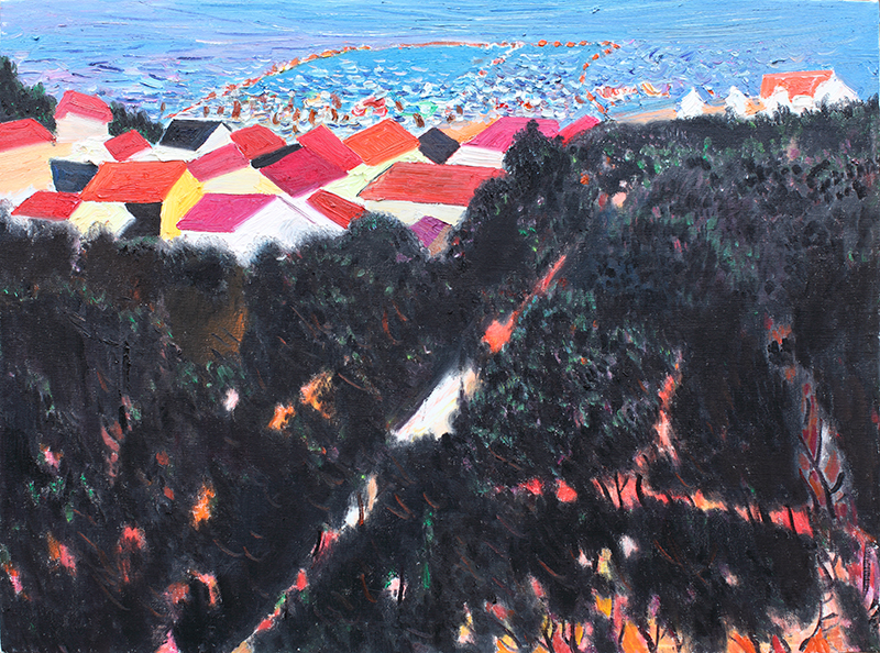 布面油画《俯瞰青缇湾》.jpg